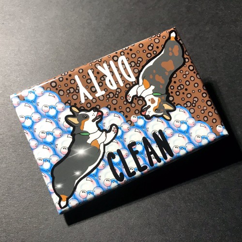 Tricolor Corgi Dog Dishwasher Magnet Kitchen Cleaning Accessories Home Decor - Picture 5 of 12
