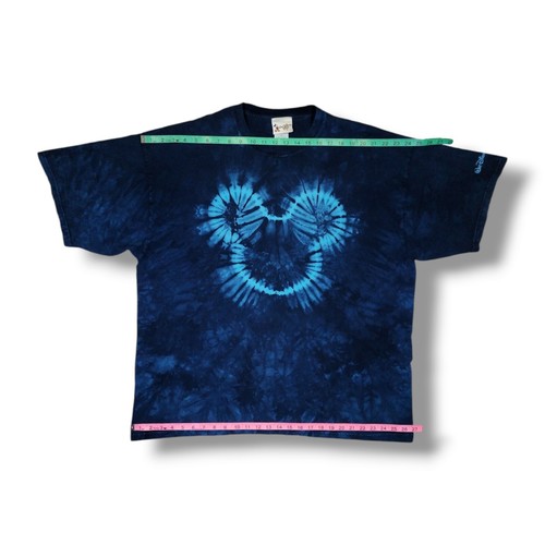 Vintage Walt Disney World Mickey Mouse Blue Tie Dye T-Shirt Unisex Size 2XL - Picture 4 of 10