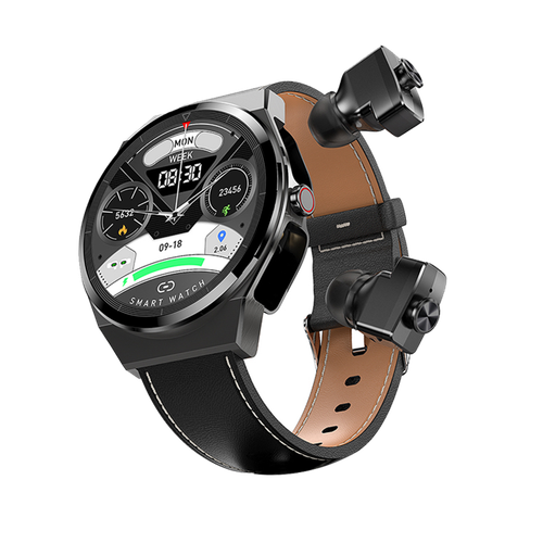 2 in 1 Smart Watch with Bluetooth Earbuds Men Smartwatch Sleep Monitor for Phone