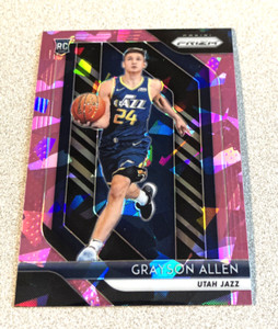 2018-19 Panini Panini Prizm RC Pink Cracked Ice Prizm #123 Grayson Allen Jazz