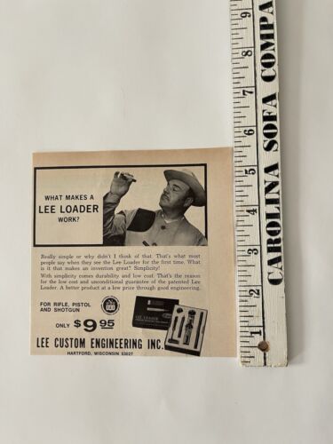 Vintage 1970 Print Ad Lee Loader Lee Ammunition Reloading Equipment Ad - Bild 3 von 3