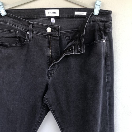 Jeans Frame L' Homme Slim 36X32 Sbiadito a Grigio Lavaggio Cotone Elasticizzato Designer Denim - Foto 6 di 9