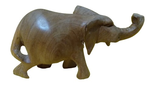 VINTAGE Holz Elefant Statue handgeschnitzt Massivholz KEINE Stoßzähne 4" H 7" L - Bild 12 von 12
