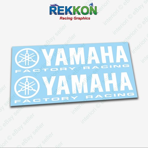 x2 Yamaha Factory Racing Bellypan High Cast White Decals Stickers R1 R6 600 YZF - Picture 1 of 2