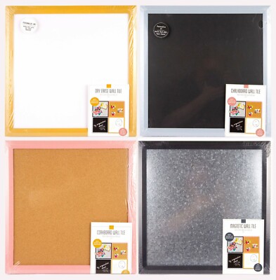 New 4 Wall Tiles Each 16 X Dry Erase Magnetic Metal Chalk Cork New 4 Wall Tiles Each 16 X Dry Erase