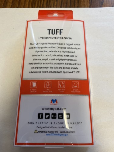 Custodia protettiva telefono ibrida MYBAT nero/nero naturale TUFF per iPhone XR - Foto 4 di 4