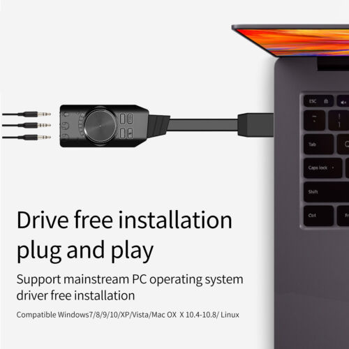 USB Sound Card External Sound Virtual 7.1 Channel Sound Card Audio Adapter - Picture 9 of 11