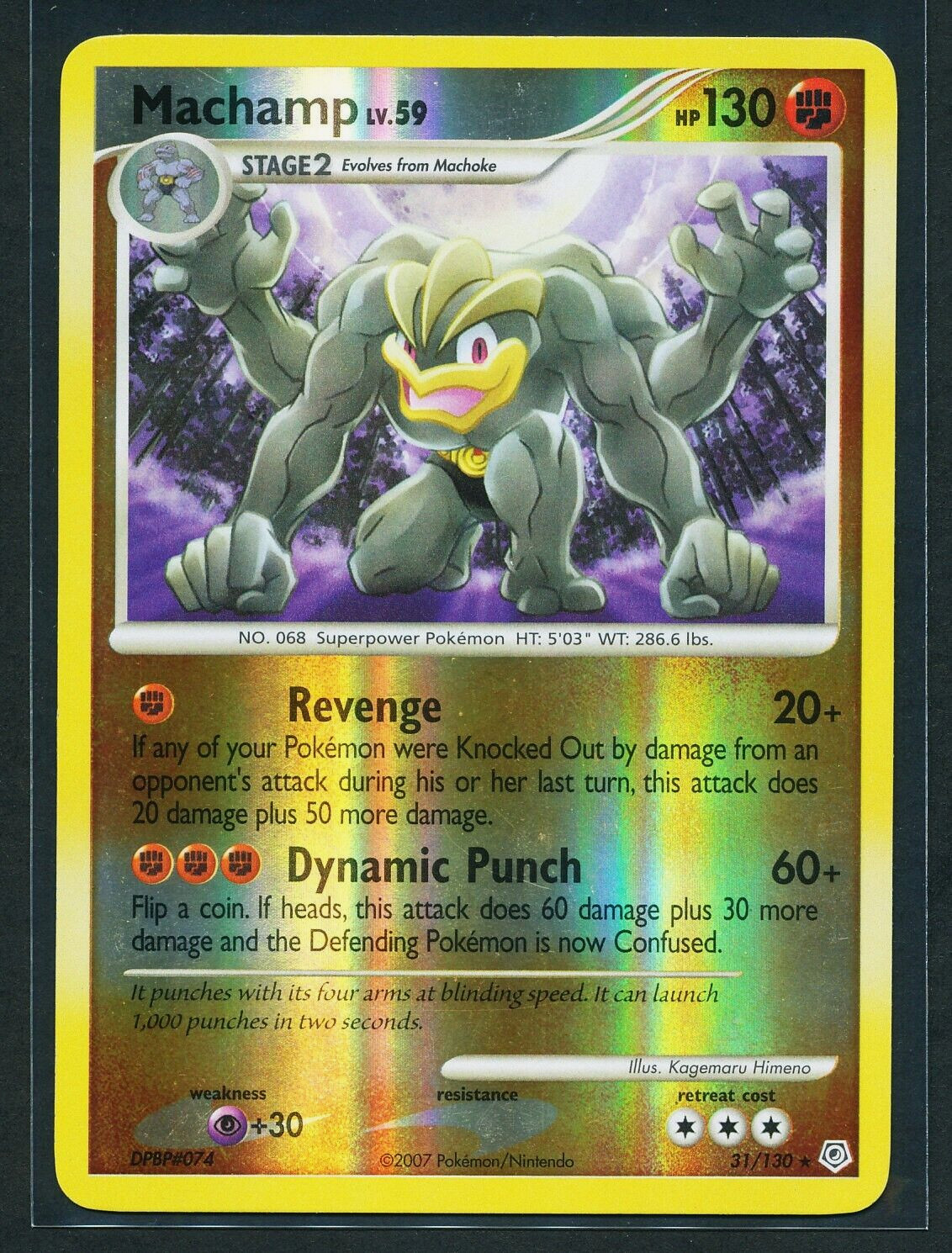 Machamp 31/130 Reverse Holo Rare Pokémon 2007 Diamond & Pearl LP