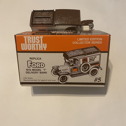 Trustworthy 1913 Ford Model T Truck Diecast Bank With Key #9744 1989 NIB - Picture 10 of 11