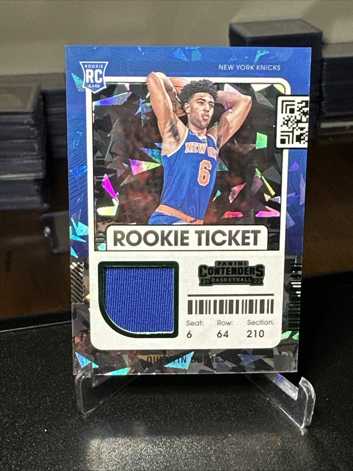 2021-22 Contenders - Green/Cracked Ice Rookie Ticket Swatches - Quentin Grimes - Image 3 of 4