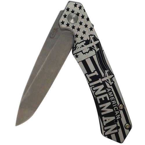 ETUI XX MESSER AMERICAN LINEMAN KINZUA™ EDC SCHWARZ ELOXIERTES ALUMINIUM KINZUA S35VN - Bild 1 von 2