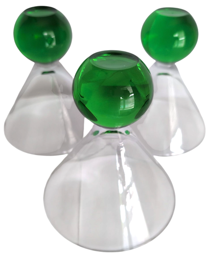 3 Vintage MCM Bubble Ball Bottom Martini Glasses Blown Atomic Decor Sphere 5.25" - Picture 3 of 8