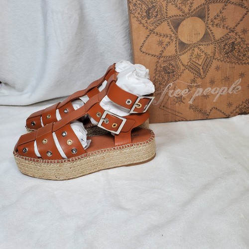 Free People Gable Glad Espadrille Gladiator Sandals 7 US 37 EU Leather NIB $178 - Picture 3 of 5