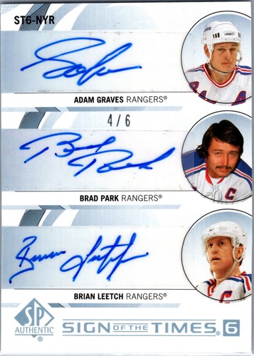 2024/25 SP Authentic Sign Of The Times 6 Autos New York Rangers 4/6 - Picture 2 of 4