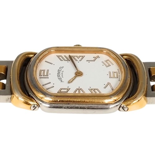 HERMES Rally RA1.220 Quartz 20mm x 30mm Gold/Silver Ladies Watch - Picture 4 of 10