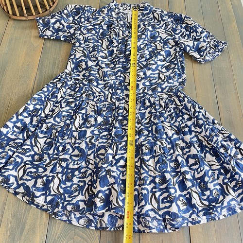 Apiece Apart Las Alturas White Blue Floral Puff Sleeve A-Line Mini Dress XS (I8) - Picture 11 of 13