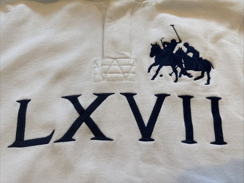 Vintage Polo Ralph Lauren Hoodie Mens Medium White Stampede LXVII Pullover 90s - Picture 6 of 17