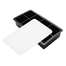 Silicone Ice Tray Mold with Lid - 8 Grid Square for Freezer & Microwave Use