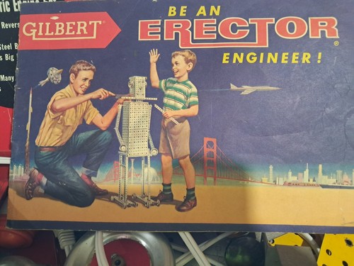 Erector set vintage A.C. GILBERT Lot of 2 #6 1/2 10051 working motors metal case - Picture 8 of 11