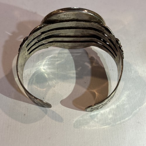 Cuff Coin Bracelet 1925 Silver Peace Dollar Sterling Silver Bracelet 61g - Picture 4 of 10