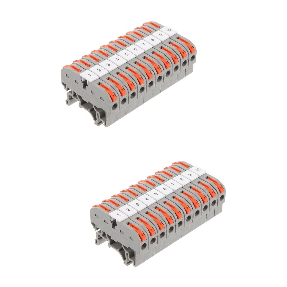 20 Sets Din Rail Wire Terminal Block Electrical Cabinets Distribution
