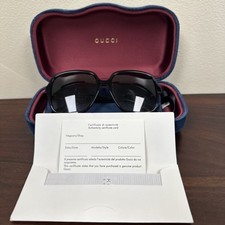 Gucci Authentic Dark Tortoiseshell Large Rectangular Frame Sunglasses GG1189S