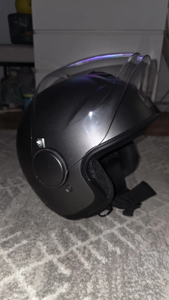 Casco AGV Eteres Cara Abierta Gris Asfalto Mate Foto 3 de 4