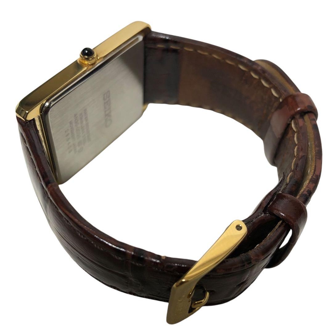 超美品!! セイコータンク4N30-0G00 Seiko Essential 4N30 00G0 Quartz Gold Dial Watch Rare