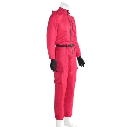 Adult Kid Hoodie Jumpsuit Mask Costume Squid Villain Cosplay Uniform Outfit - Picture 10 of 30