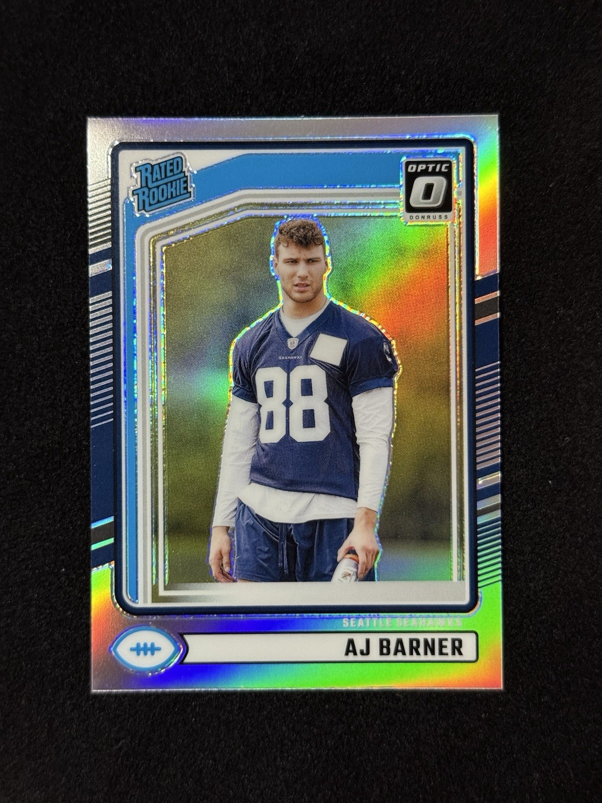 2024 Panini Donruss Rated Rookie AJ Barner #367 Optic Preview Holo Prizm (RC)