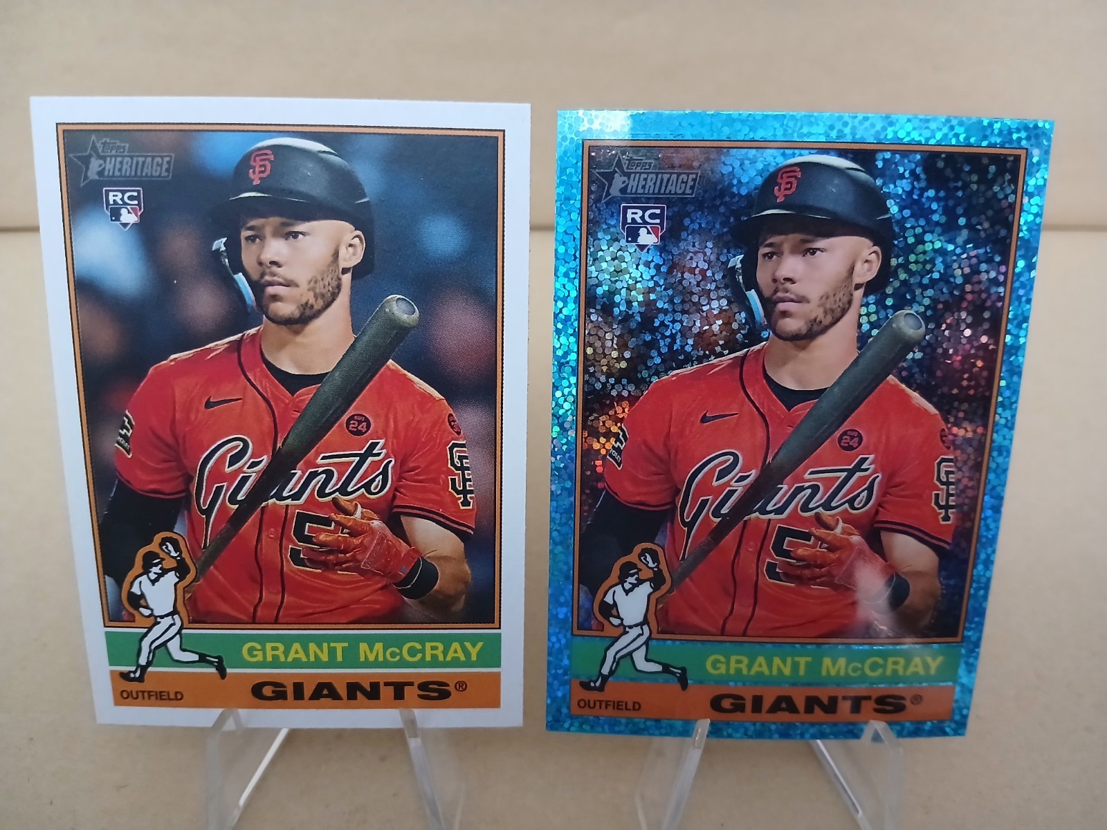 2025 Topps Heritage - Grant McCray #53 Chrome Light Blue Sparkle Refractor (RC)
