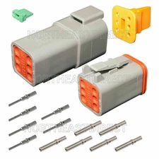 6 Pin Deutsch DT DT04-6P DT06-6S waterproof connector Solid Contacts kit