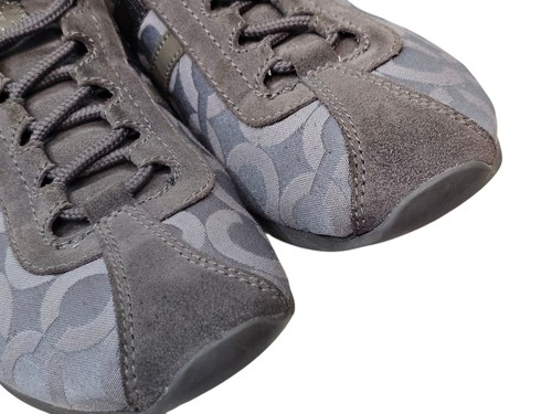 Zapatillas informales Coach Kathleen con monograma para mujer 8,5 M gris grafito zapatos con cordones - Imagen 14 de 19