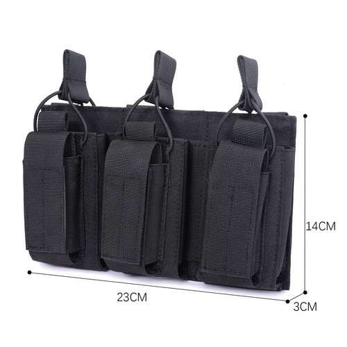Rifle táctico pistola tapa abierta Molle doble/triple cargador bolsa soporte portador - Imagen 14 de 22