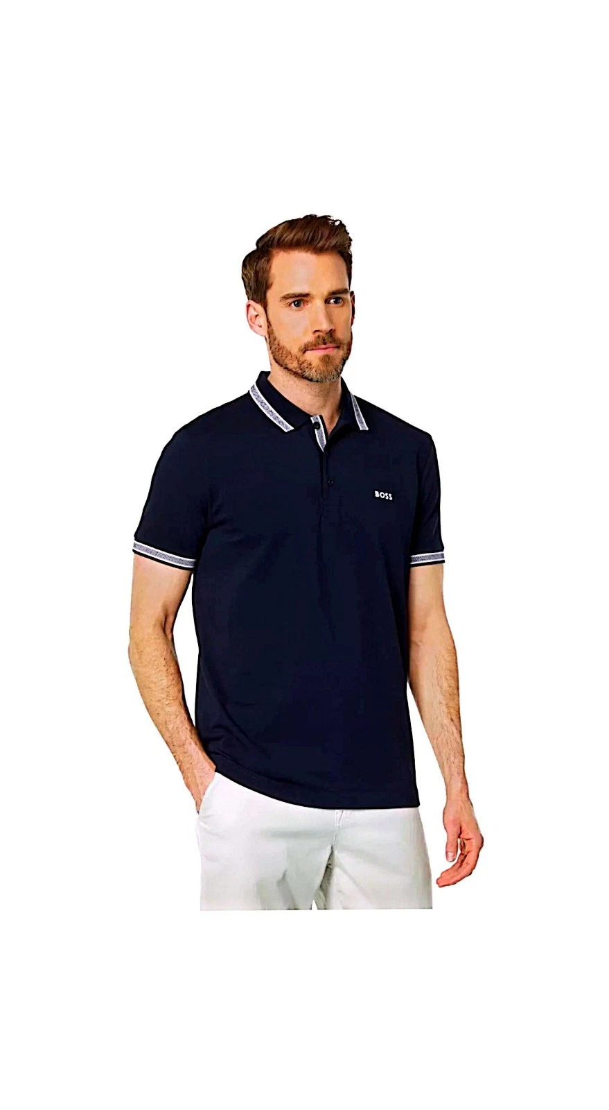 BOSS Paddy Cotton Polo Whale Blue MD