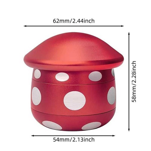 2.5" Mushroom Crusher Aluminum Grinder 4-Layer 62mm Spice Tobacco Grinder Red - Foto 2 di 10