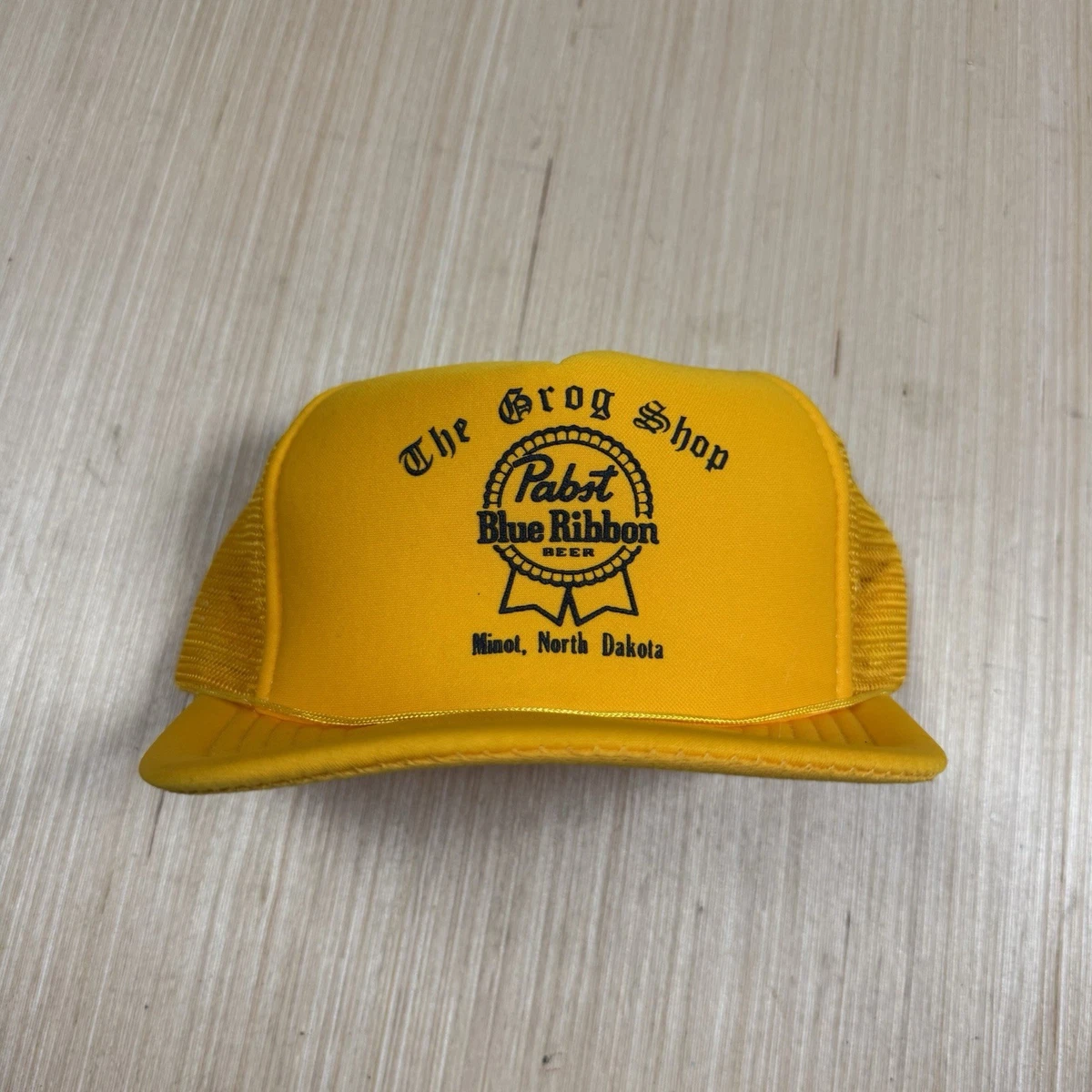 NWT Custom Made Fat & Happy Black and Yellow Otto Trucker Hat Unbranded Beer Solid Hats for Men for sale | eBay main image 2