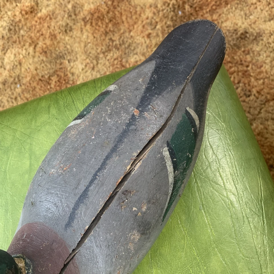 CA 1910 MALLARD DRAKE ALBAÑIL TACK OJO PATO SEÑUELO FÁBRICA MICHIGAN GRAN ASPECTO Foto 4 de 4