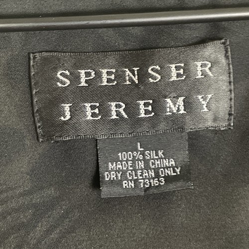 Vintage SPENSER JEREMY Top Women’s Large 100% Silk Animal Print Sheer Tie Front - Picture 13 of 15