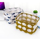  4pcs Desktop Storage Bins Basket Organizers Foldable Cotton Linen Storage Bins