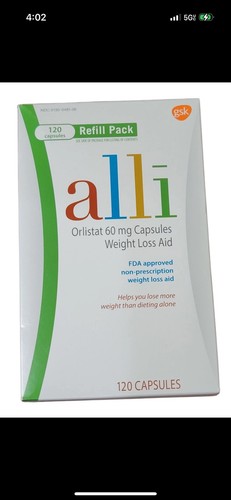 alli Orlistat 60mg Weight Loss Supplement Pills Refill Pack 120 Count  - Picture 1 of 4