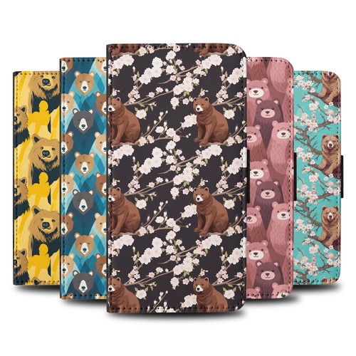 FLIP CASE FOR APPLE IPHONE|BROWN BEAR CUB LARGE MAMMAL URSINE PATTERN #A2 - Bild 1 von 41