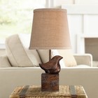 Bird Modern Rustic Farmhouse Accent Table Lamp 15 1/2" High Bronze for Bedroom