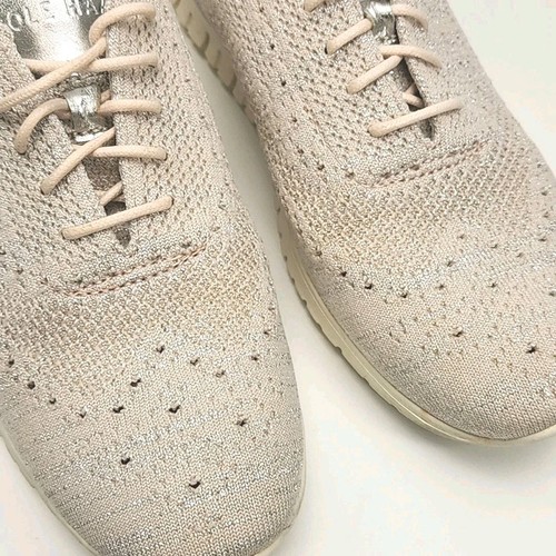 Cole Haan Zero Grand Shoe Sneakers Size 9 B Pink Silver Leather Trim Lightweight - Picture 4 of 15