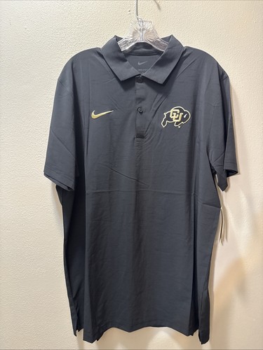 NWT Nike Colorado Buffaloes CU Buffs Performance Polo Shirt Men Large Black - Picture 2 of 13