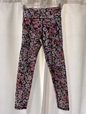 Old Navy Girls PowerSoft Go-Dry Leggings M 8 High Rise Floral Activewear