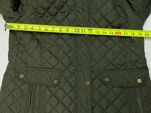 Ralph Lauren Women's Green Quilted Sherpa Lined Trench Jacket Coat Sz Medium EUC - Picture 7 of 10
