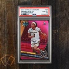 Hannah Hidalgo 2023 Bowman University Chrome #26 Pink Refractor PSA 10 Gem Mint