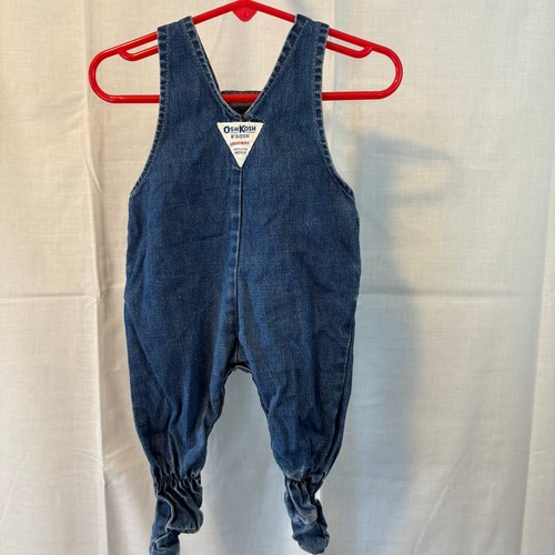 Mono de Colección OshKosh B'Gosh Vestbak Footie Mameluco 3-6 meses Denim Hecho en Unión - Imagen 4 de 6