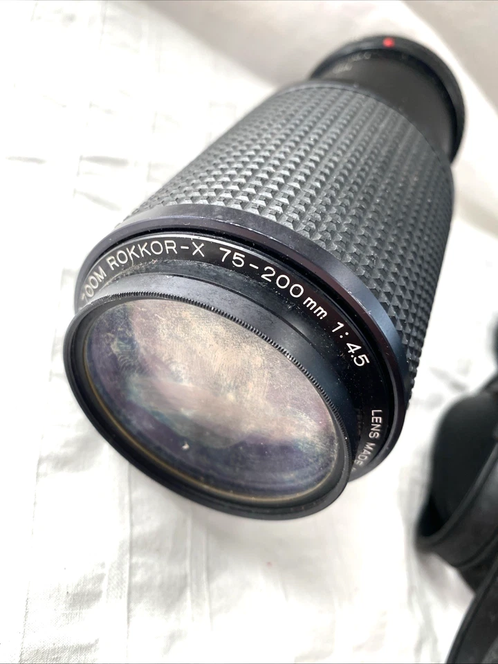 Лот объективов Minolta непроверенный MD Zoom Rokkor 75-200 мм f/4.5, 55 мм 1:2, x 28 мм 1:28 - Изображение 4 из 4